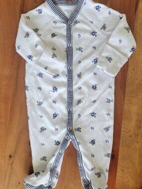 Ralph Lauren Teddy Bear Print  Cotton Footie Coverall Baby 3M